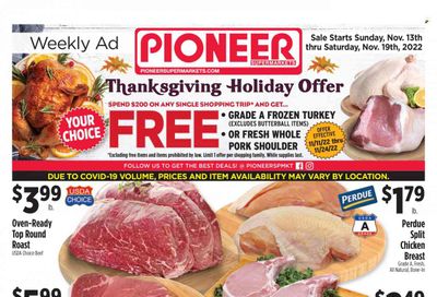 Pioneer Supermarkets (NJ, NY) Weekly Ad Flyer Specials November 13 to November 19, 2022