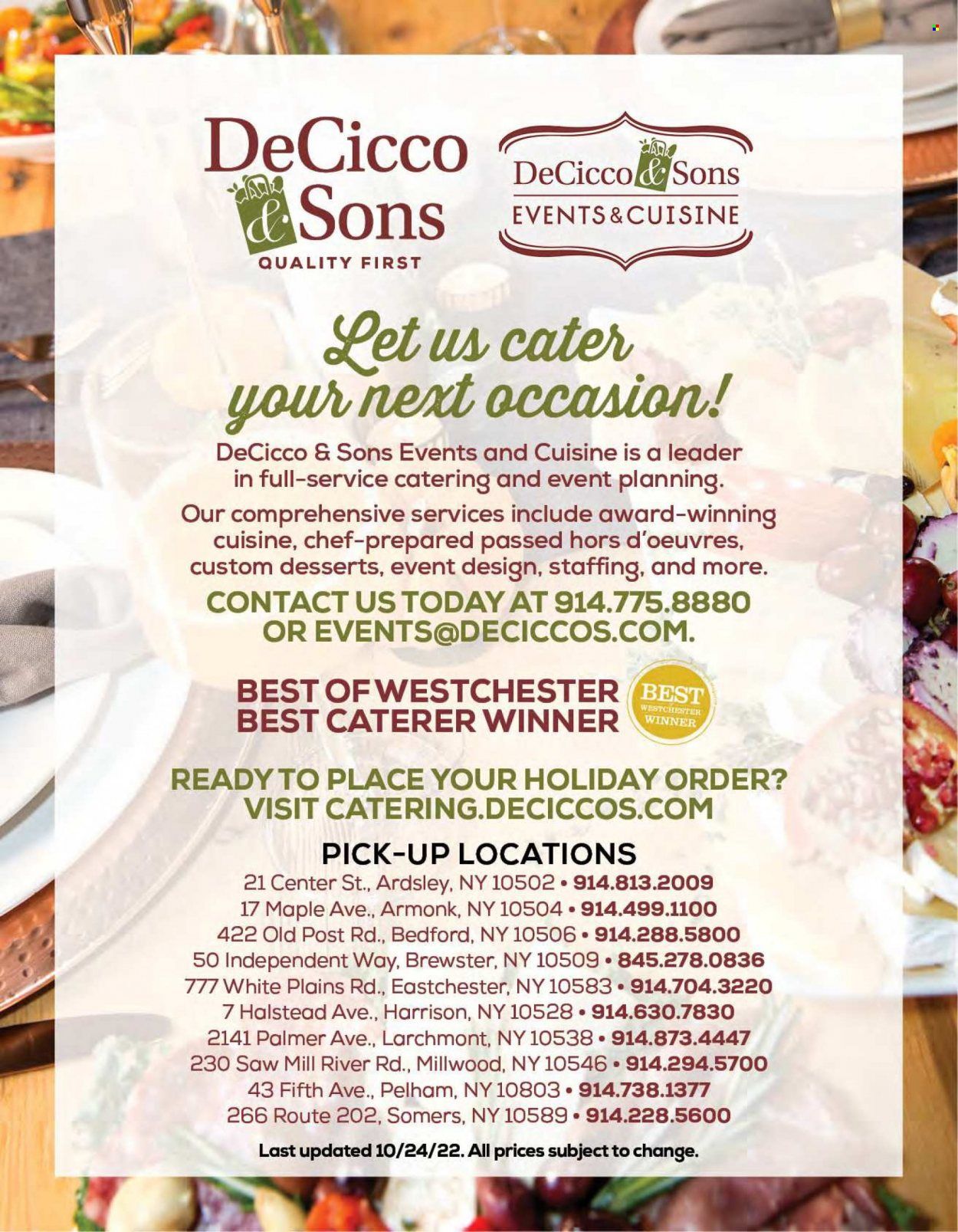 DeCicco & Sons (NY) Promotions & Flyer Specials November 2022