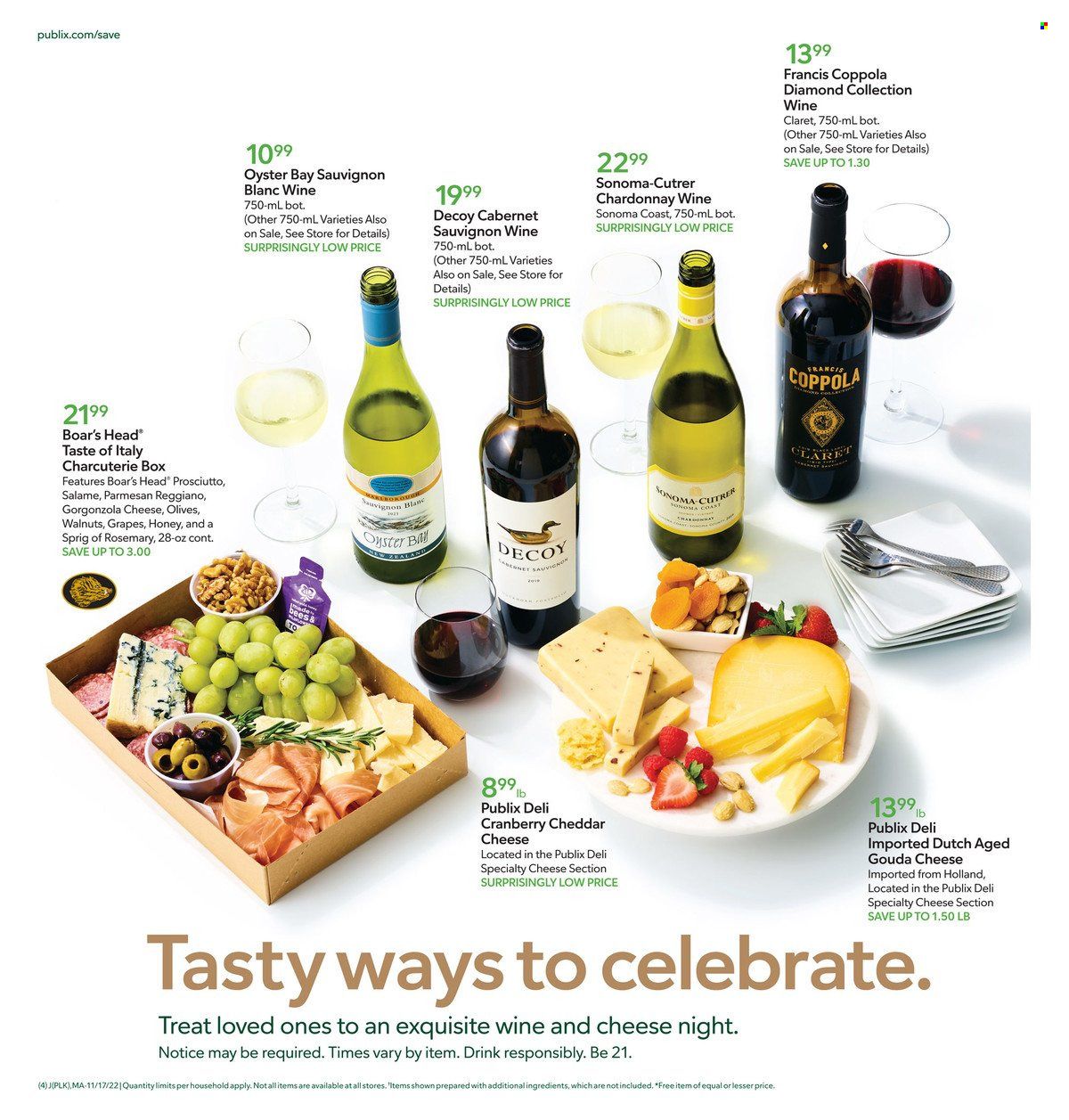 Publix (AL, FL, GA, NC, SC, TN) Weekly Ad Flyer Specials November 17 to November 23, 2022