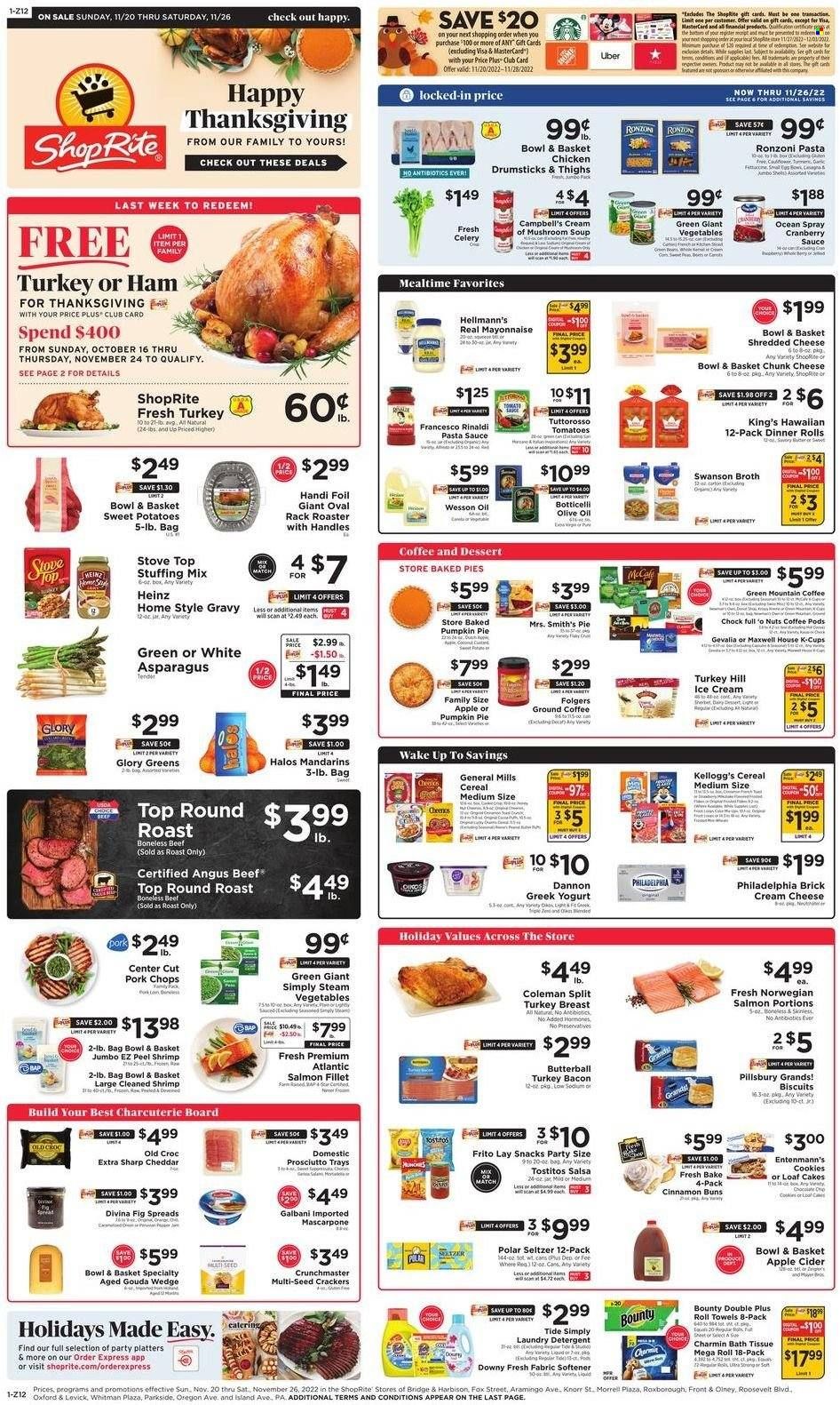 ShopRite (CT, DE, MD, NJ, NY, PA) Weekly Ad Flyer Specials November 20 to November 26, 2022