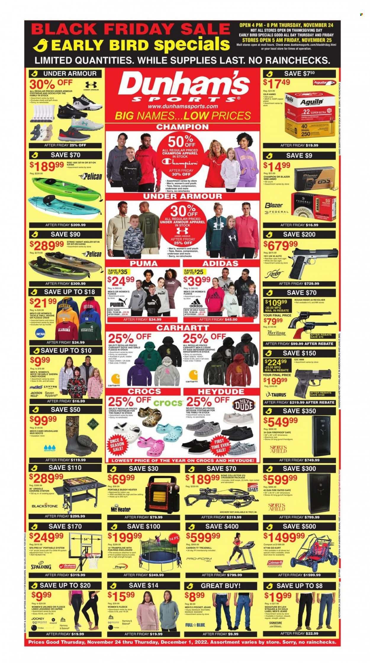 Dunham's Sports (AR, MI, MN, MO, NE, PA, SD) Weekly Ad Flyer Specials November 24 to December 1, 2022