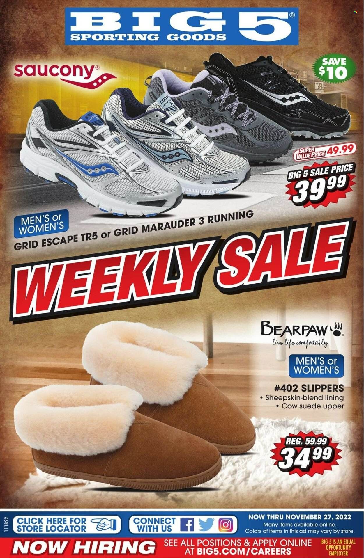Big 5 (AZ, CA, CO, ID, NM, OR, UT, WA) Weekly Ad Flyer Specials November 18 to November 27, 2022