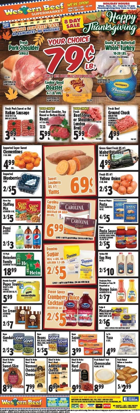 Western Beef (FL, NY) Weekly Ad Flyer Specials November 17 to November 24, 2022
