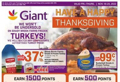 Giant Food (DE, MD, VA) Weekly Ad Flyer Specials November 18 to November 24, 2022