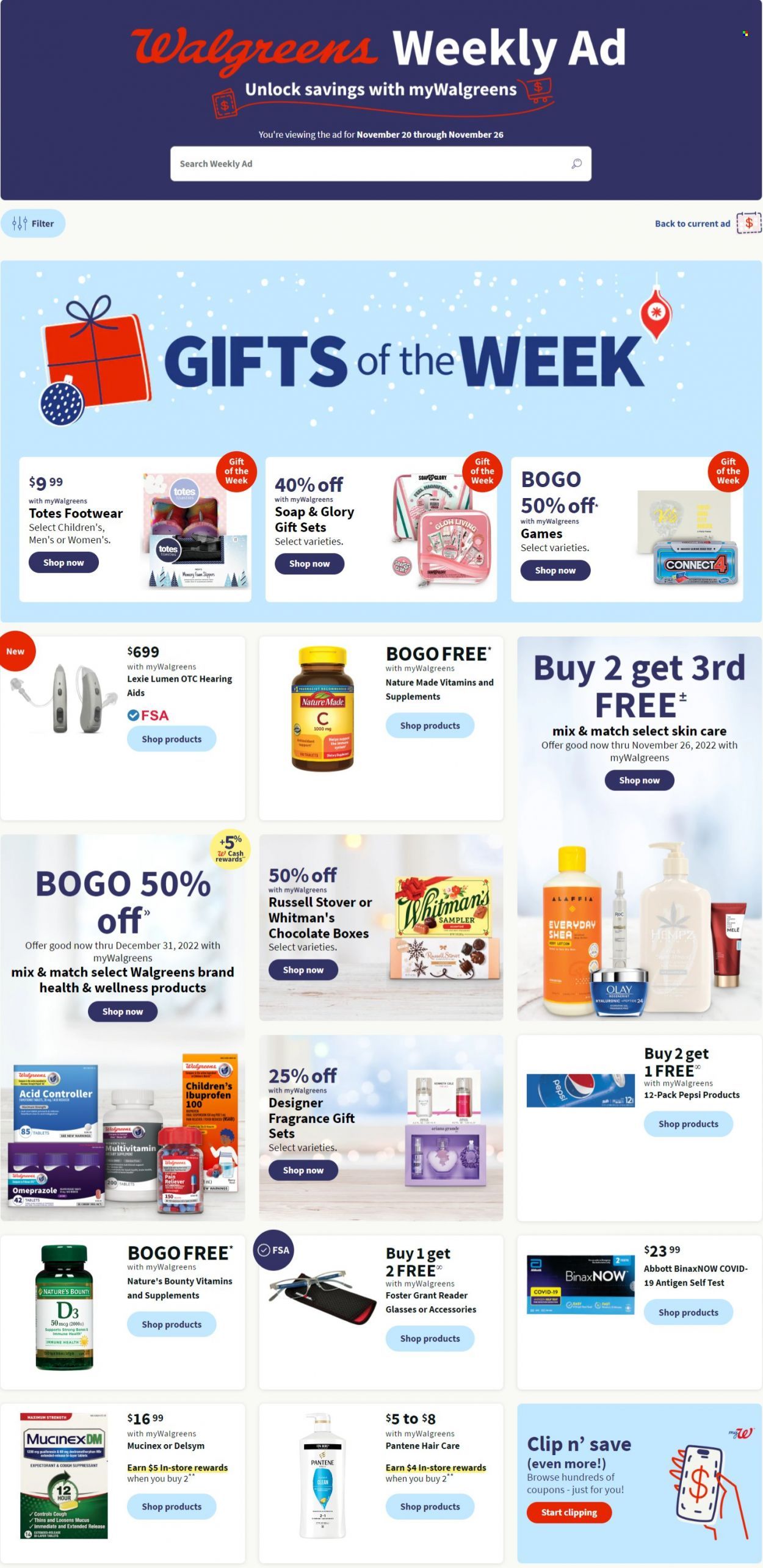 Walgreens Weekly Ad Flyer Specials November 20 to November 26, 2022