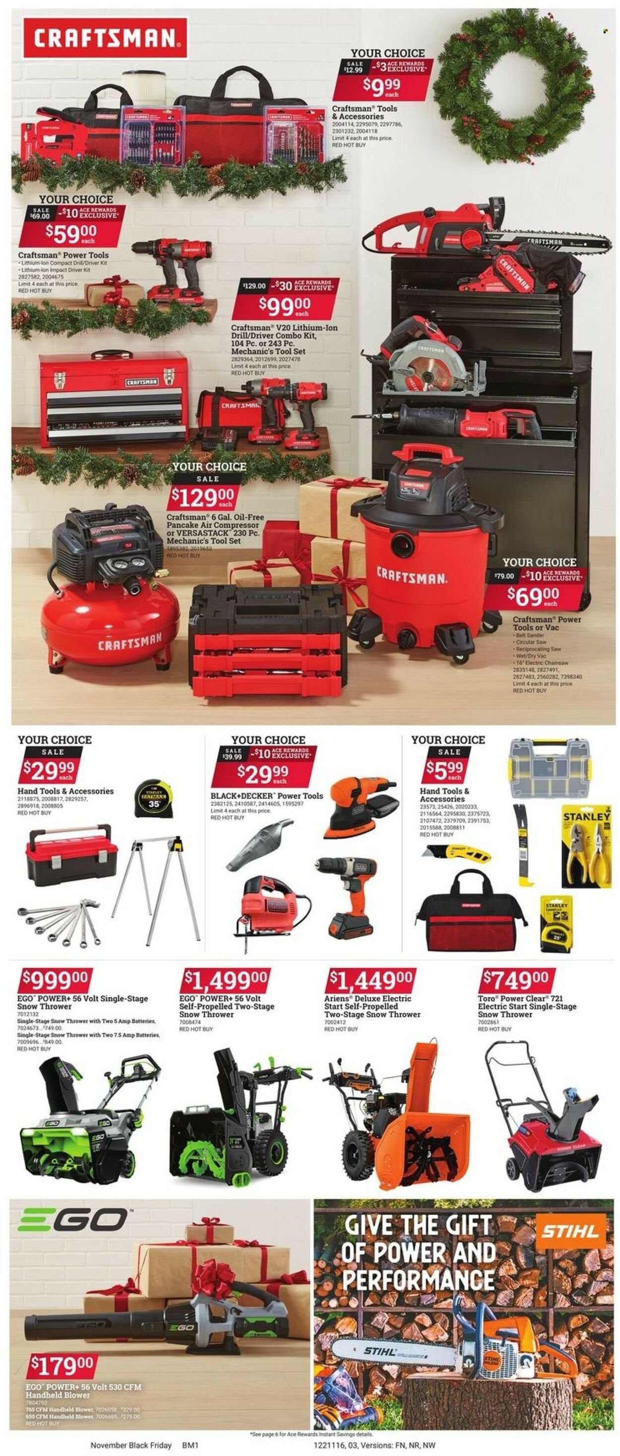ACE Hardware Weekly Ad Flyer Specials November 16 to November 30, 2022