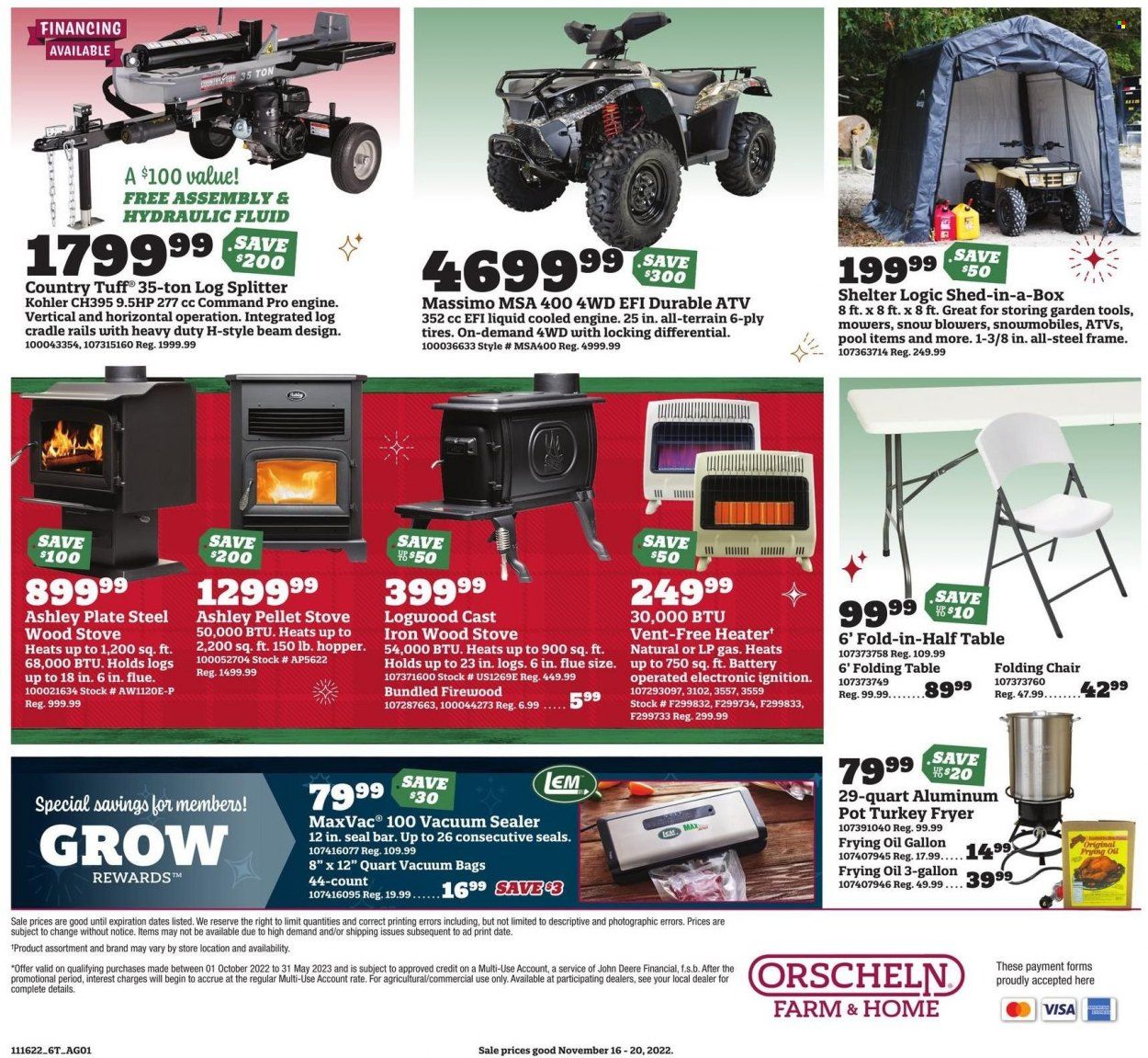 Orscheln Farm and Home (IA, IN, KS, MO, NE, OK) Weekly Ad Flyer Specials November 16 to November 20, 2022