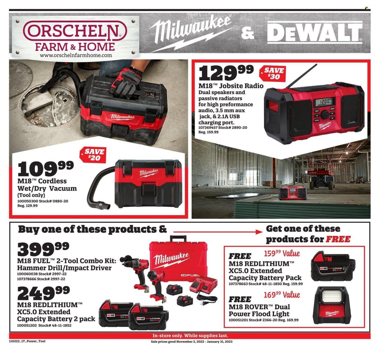 Orscheln Farm and Home (IA, IN, KS, MO, NE, OK) Weekly Ad Flyer Specials November 2 to January 31, 2023
