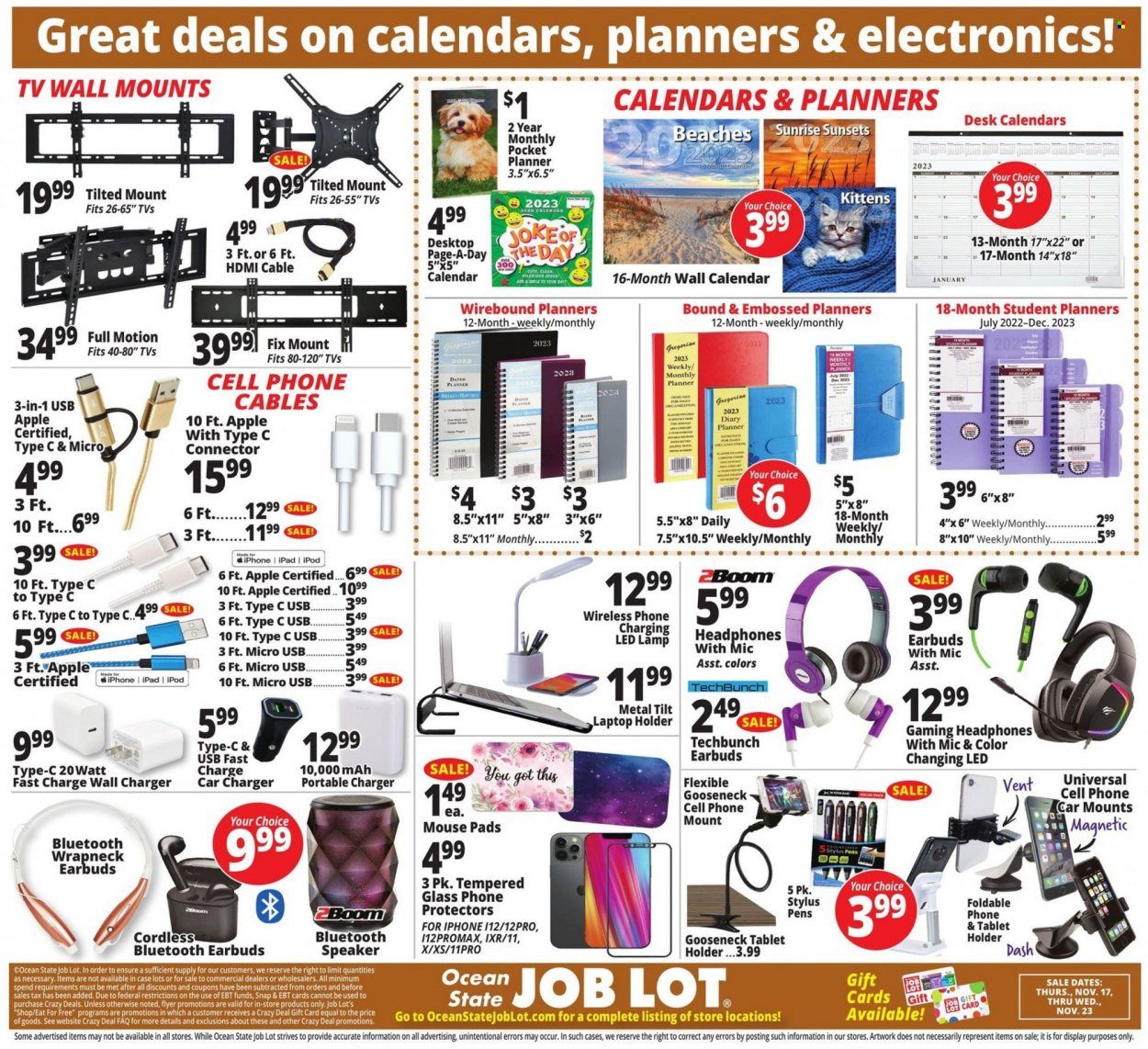 Ocean State Job Lot (CT, MA, ME, NH, NJ, NY, RI, VT) Weekly Ad Flyer Specials November 17 to November 23, 2022