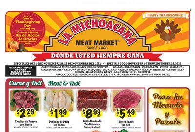 La Michoacana Meat Market (TX) Weekly Ad Flyer Specials November 16 to November 29, 2022
