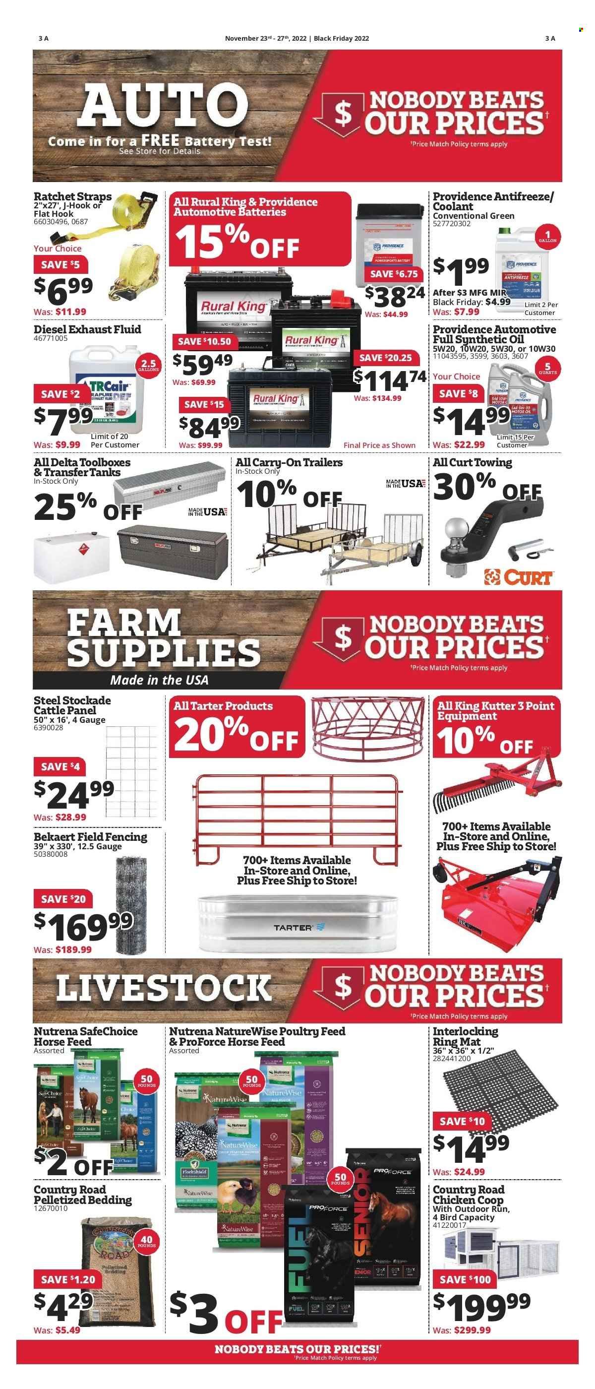 Rural King Weekly Ad Flyer Specials November 23 to November 27, 2022