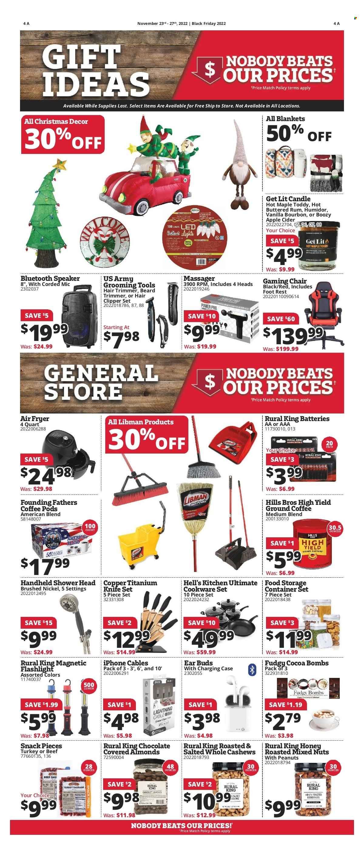 Rural King Weekly Ad Flyer Specials November 23 to November 27, 2022