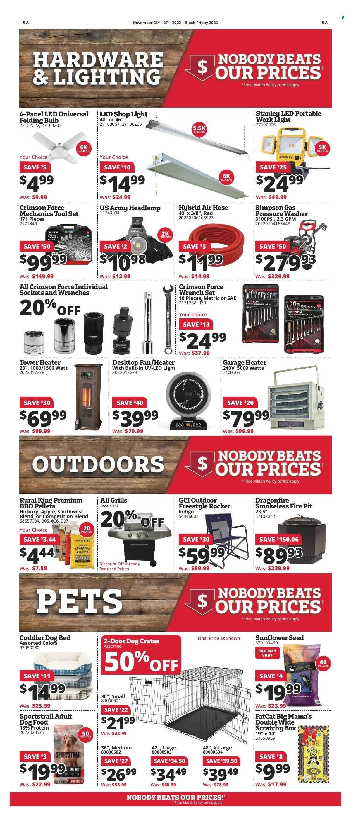 Rural King Weekly Ad Flyer Specials November 23 to November 27, 2022