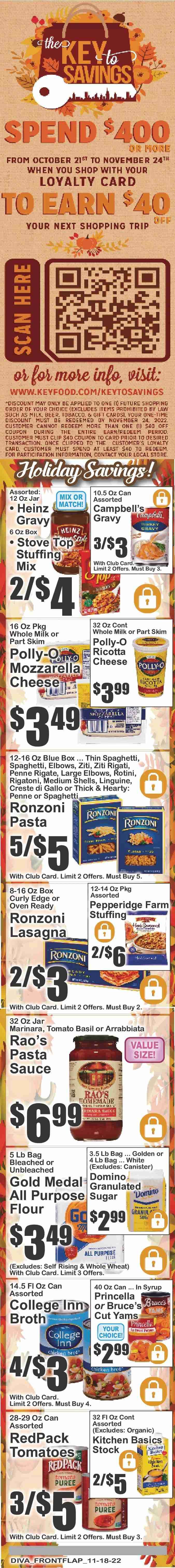 Key Food (NY) Weekly Ad Flyer Specials November 18 to November 24, 2022