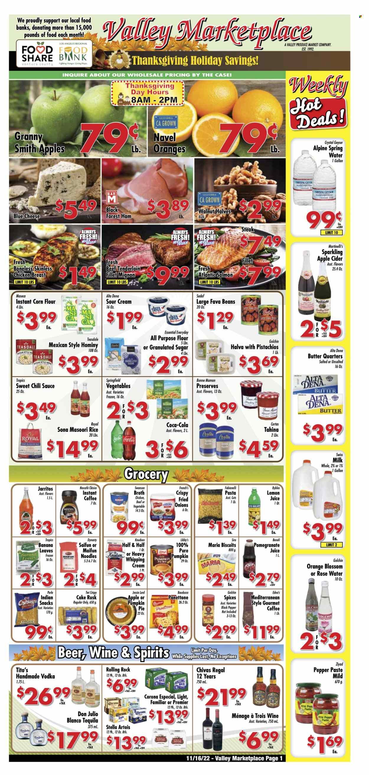 Valley Marketplace (CA) Weekly Ad Flyer Specials November 16 to November 24, 2022