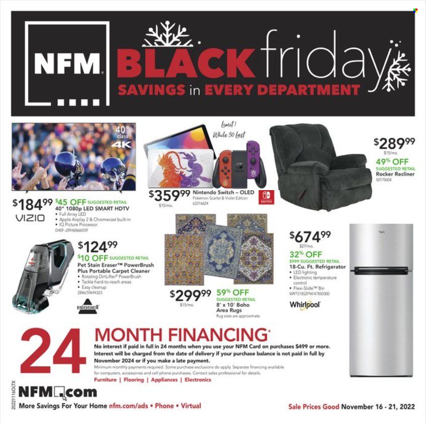Nebraska Furniture Mart (IA, KS, NE, TX) Weekly Ad Flyer Specials November 16 to November 21, 2022