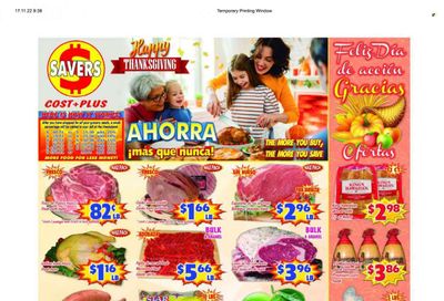 Savers Cost Plus (TX) Weekly Ad Flyer Specials November 16 to November 22, 2022