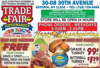 Trade Fair Supermarket (NY) Weekly Ad Flyer Specials November 18 to November 24, 2022