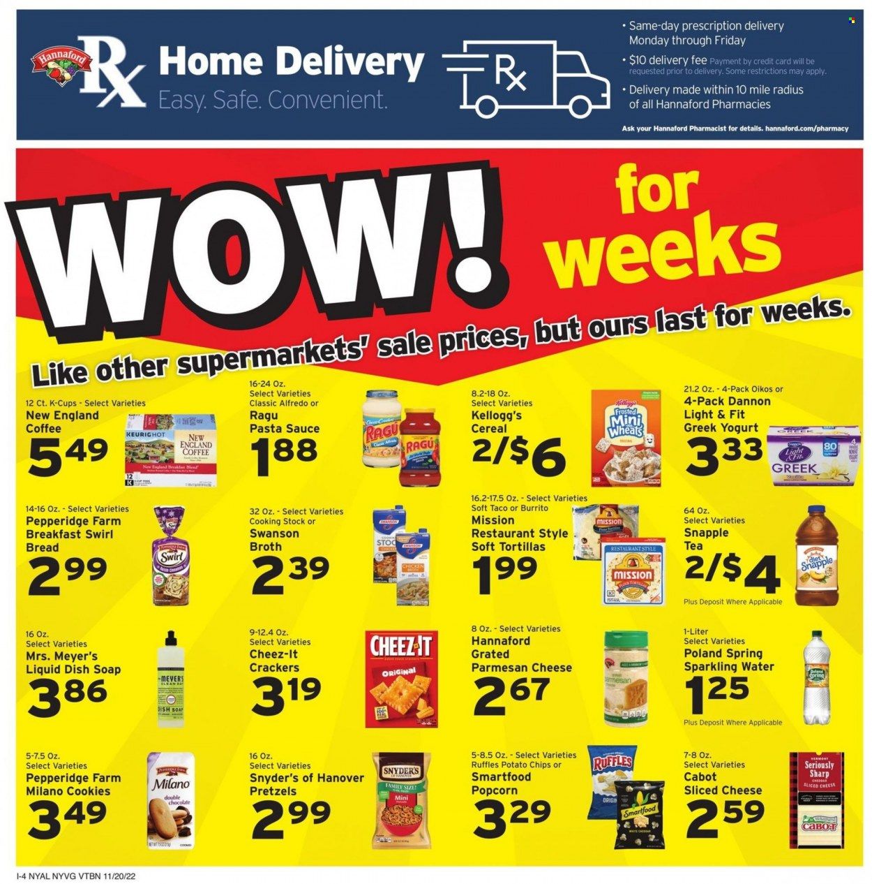 Hannaford (NY) Weekly Ad Flyer Specials November 20 to November 26, 2022