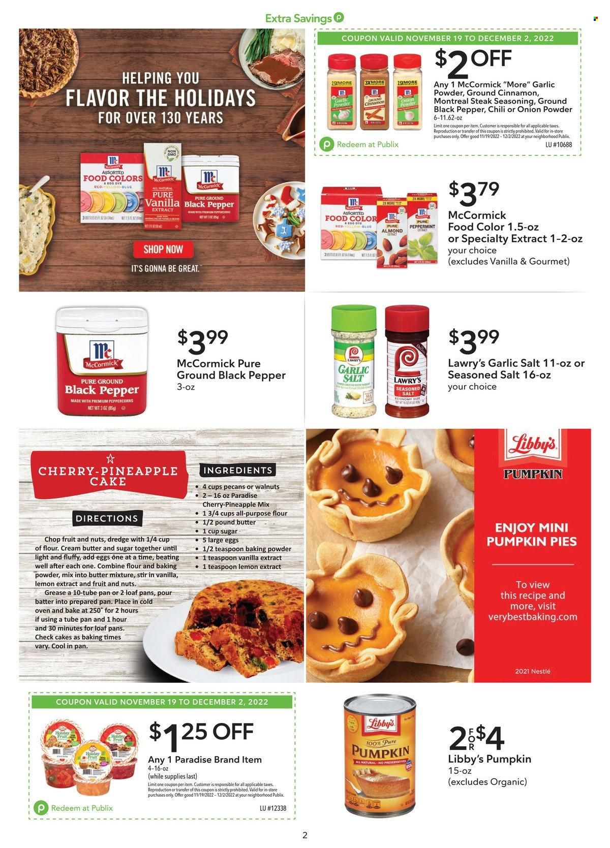 Publix (AL, FL, GA, NC, SC, TN) Weekly Ad Flyer Specials November 19 to December 2, 2022