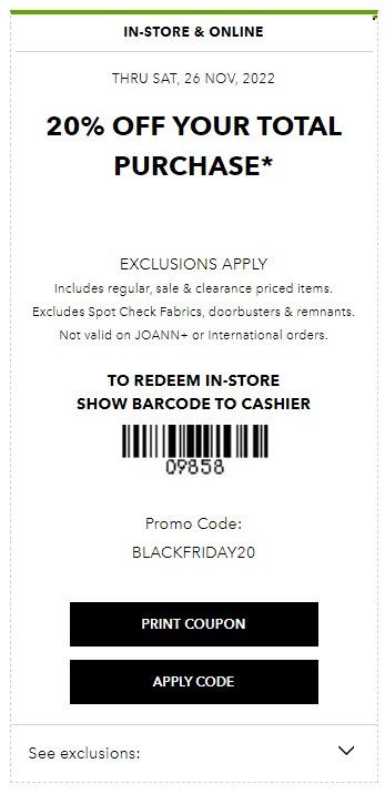 JOANN Weekly Ad Flyer Specials November 26 to November 26, 2022