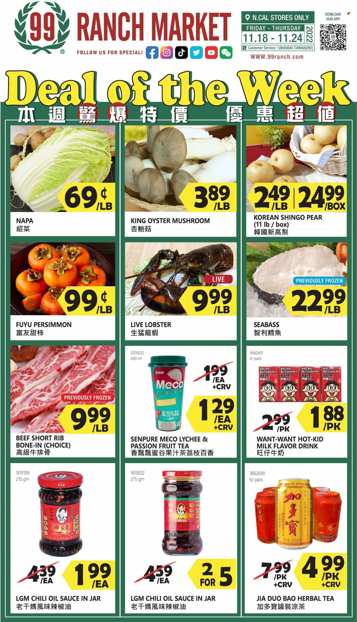 99 Ranch Market (92, CA) Weekly Ad Flyer Specials November 18 to November 24, 2022