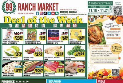 99 Ranch Market (47) Weekly Ad Flyer Specials November 18 to November 24, 2022
