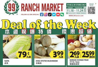 99 Ranch Market (WA) Weekly Ad Flyer Specials November 18 to November 24, 2022