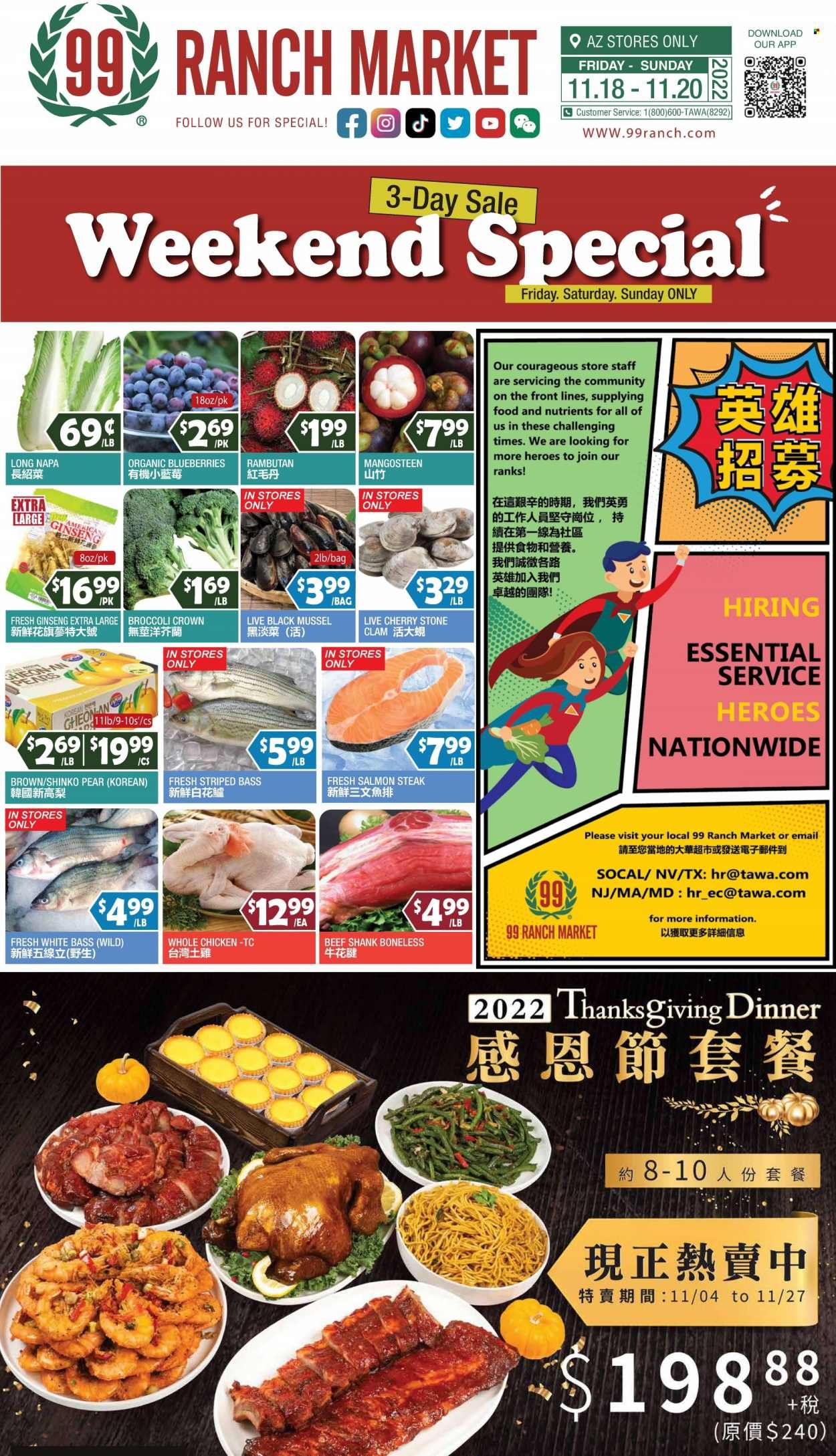 99 Ranch Market (19) Weekly Ad Flyer Specials November 18 to November 24, 2022