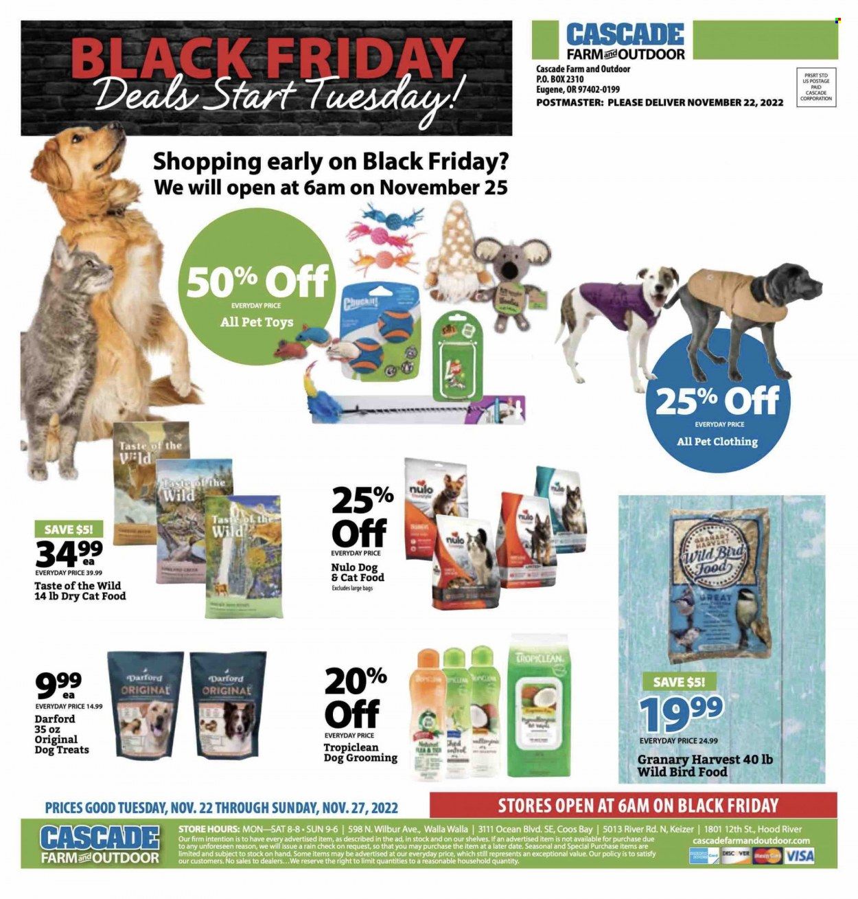 Cascade Farm And Outdoor (OR, WA) Weekly Ad Flyer Specials November 22 to November 27, 2022