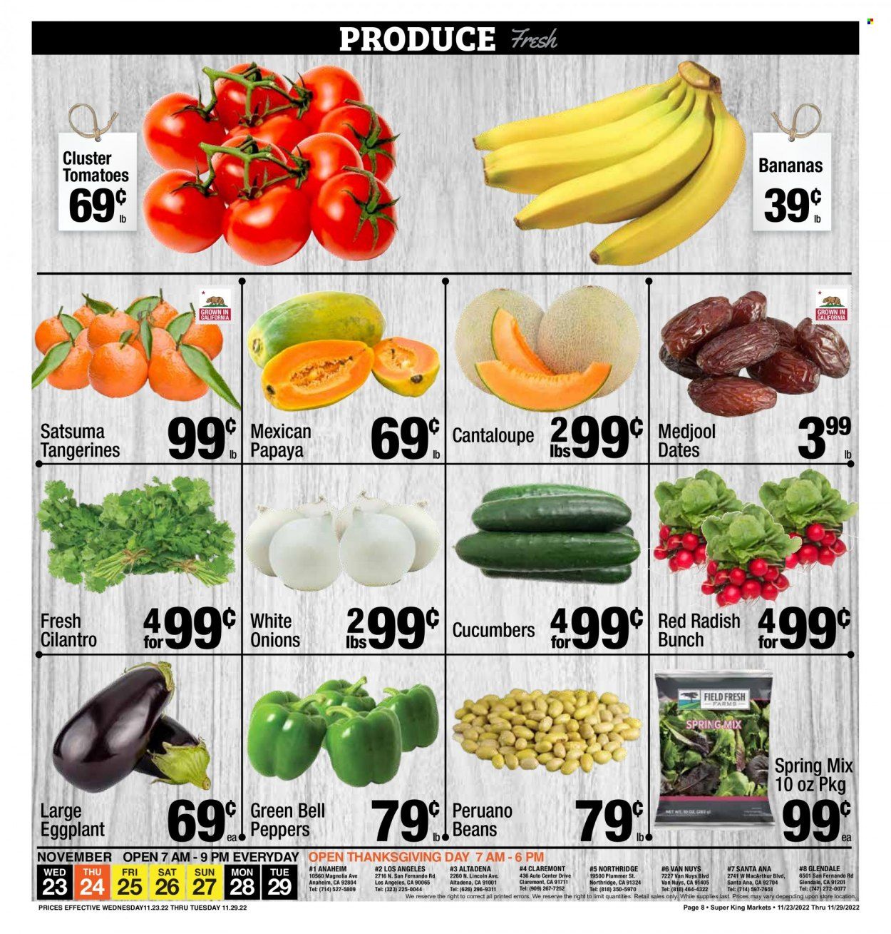 Super King Markets (CA) Weekly Ad Flyer Specials November 23 to November 29, 2022