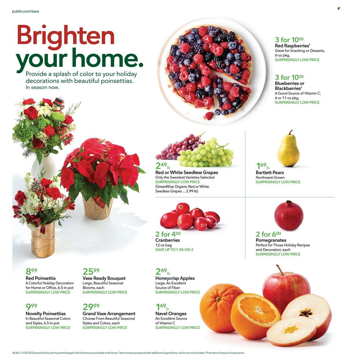 Publix (AL, FL, GA, NC, SC, TN) Weekly Ad Flyer Specials November 25 to November 30, 2022