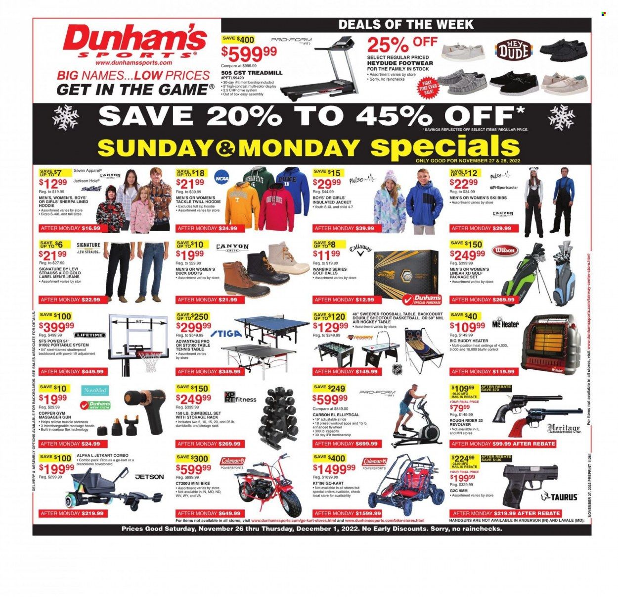 Dunham's Sports (MI, PA, WI) Weekly Ad Flyer Specials November 26 to December 1, 2022