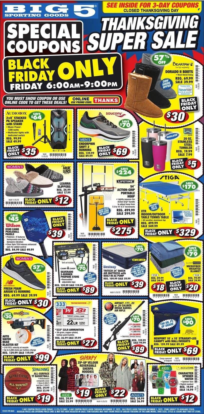 Big 5 (AZ, CA, CO, ID, NM, OR, UT, WA) Weekly Ad Flyer Specials November 24 to November 26, 2022