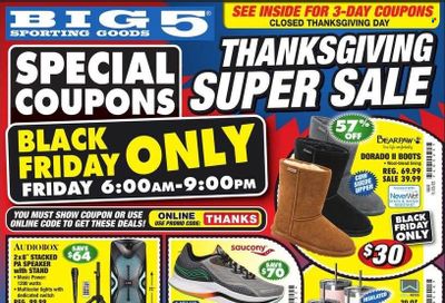Big 5 (AZ, CA, CO, ID, NM, OR, UT, WA) Weekly Ad Flyer Specials November 24 to November 26, 2022