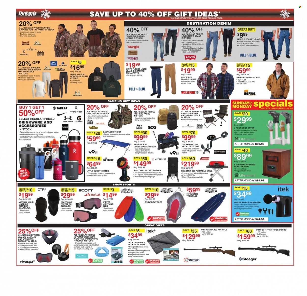 Dunham's Sports (MI) Weekly Ad Flyer Specials November 26 to December 1, 2022