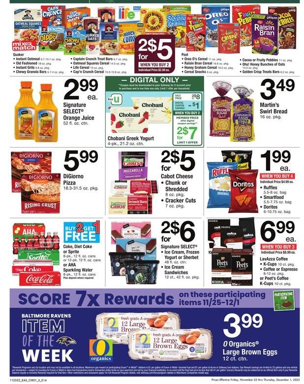 Safeway (MD, VA) Weekly Ad Flyer Specials November 25 to December 1, 2022