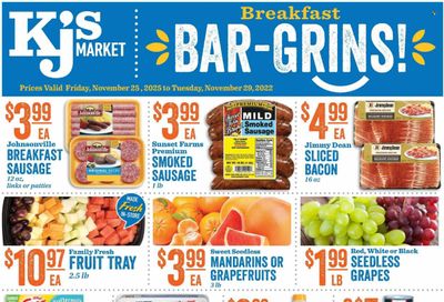 KJ´s Market (GA, SC) Weekly Ad Flyer Specials November 25 to November 29, 2022