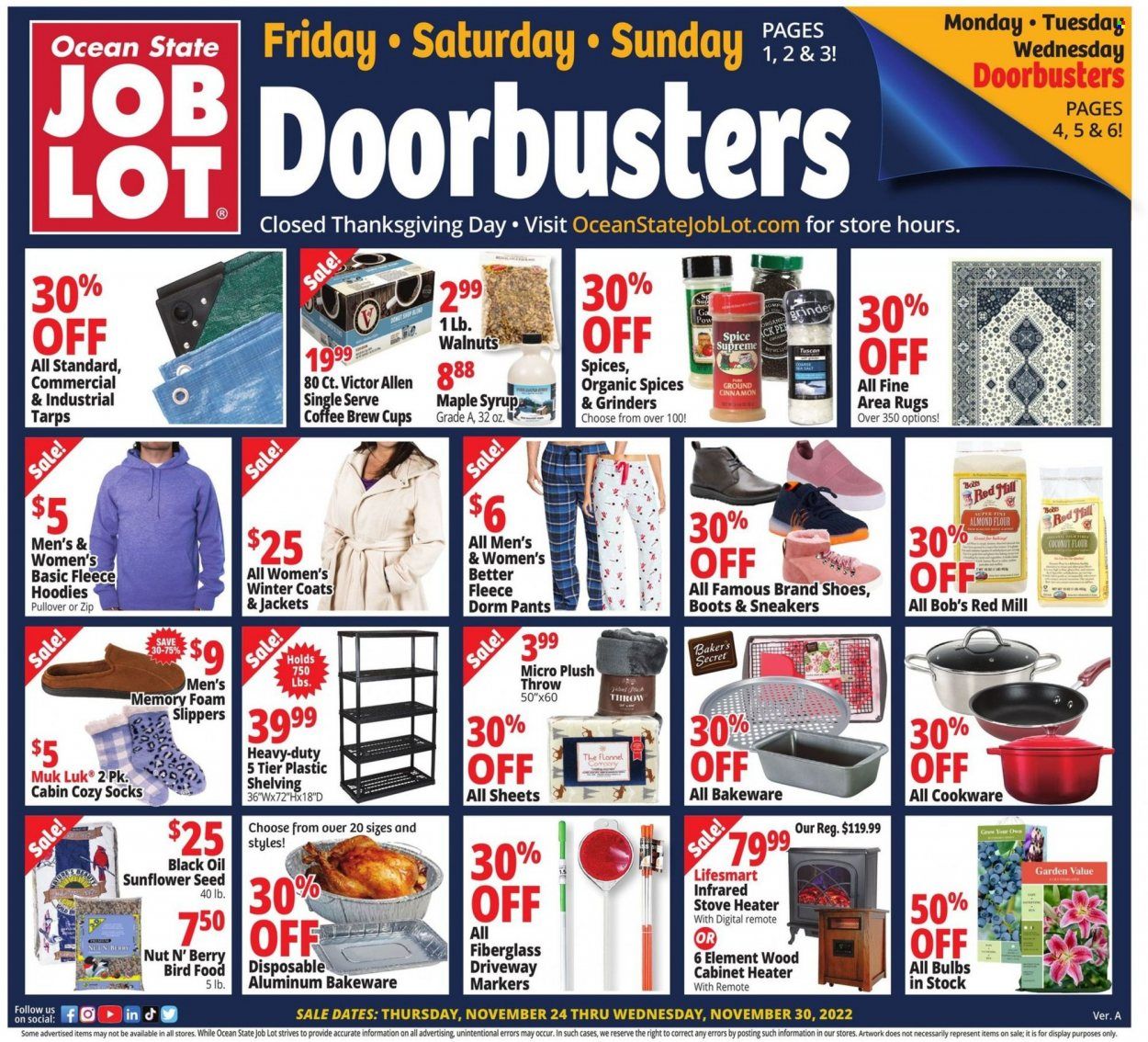 Ocean State Job Lot (CT, MA, ME, NH, NJ, NY, RI, VT) Weekly Ad Flyer Specials November 24 to November 30, 2022