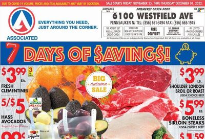 Associated Supermarkets (NY) Weekly Ad Flyer Specials November 25 to December 1, 2022