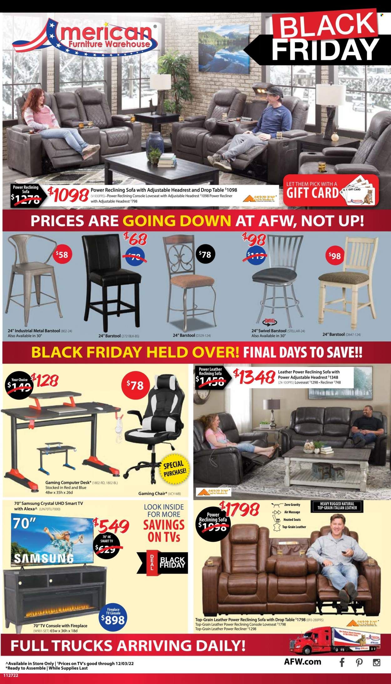 American Furniture Warehouse (AZ, CO, TX) Weekly Ad Flyer Specials November 25 to December 3, 2022
