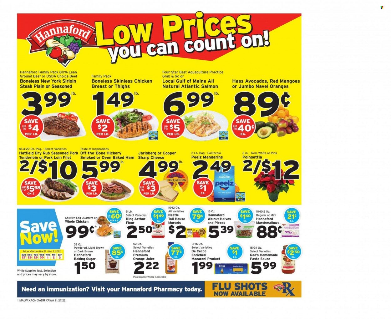 Hannaford (MA) Weekly Ad Flyer Specials November 27 to December 3, 2022