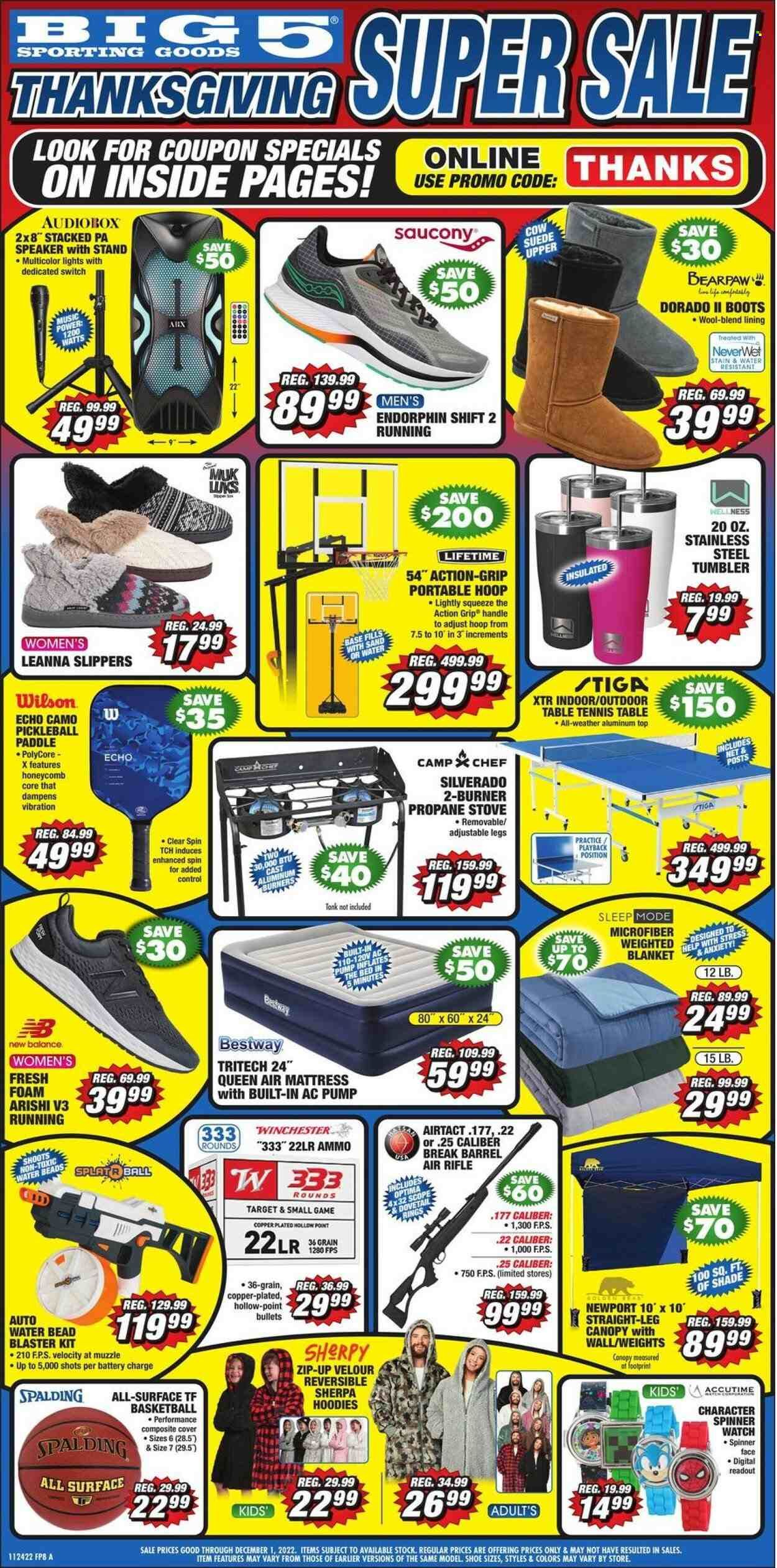Big 5 (AZ, CA, CO, ID, NM, OR, UT, WA) Weekly Ad Flyer Specials November 26 to November 28, 2022