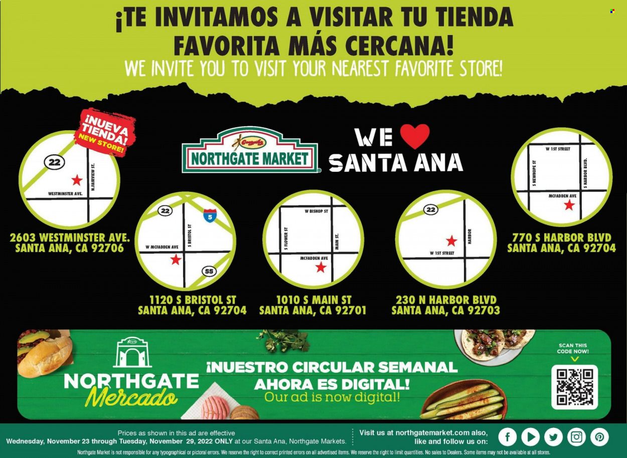 Northgate Market (CA) Weekly Ad Flyer Specials November 23 to November 29, 2022