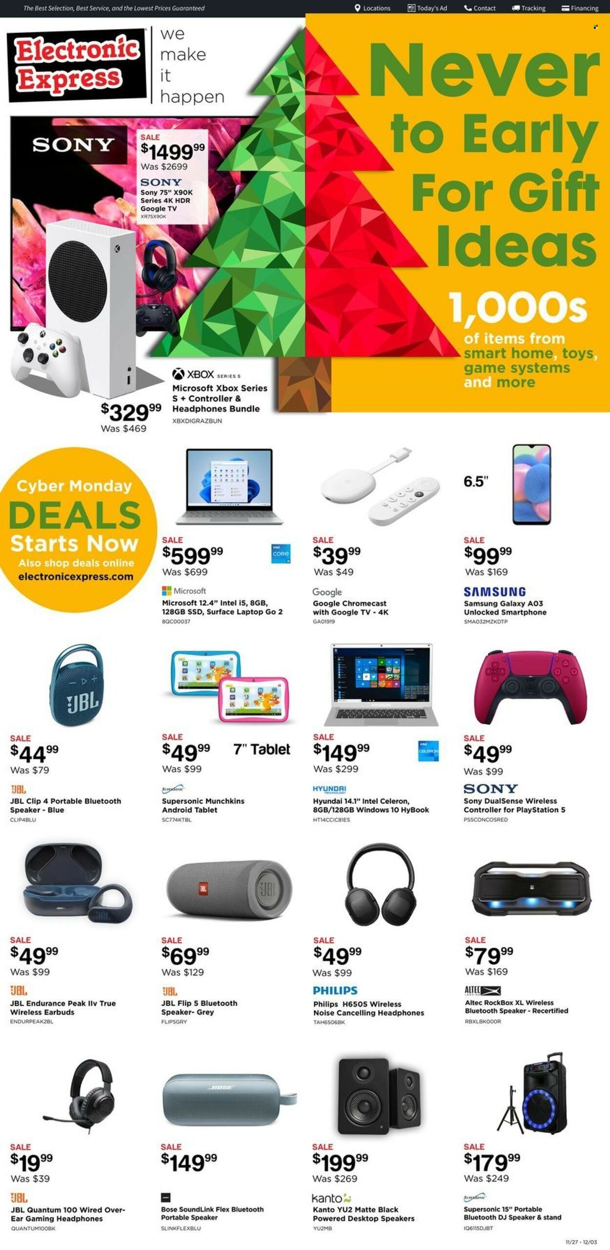 Electronic Express (AL, TN) Weekly Ad Flyer Specials November 27 to December 3, 2022