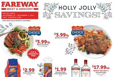 Fareway (IA) Weekly Ad Flyer Specials November 28 to December 3, 2022
