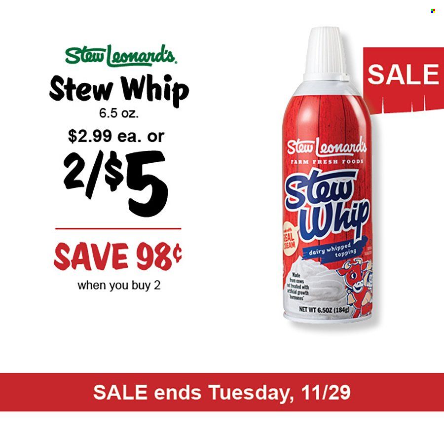 Stew Leonard's (CT, NJ, NY) Weekly Ad Flyer Specials November 25 to November 29, 2022