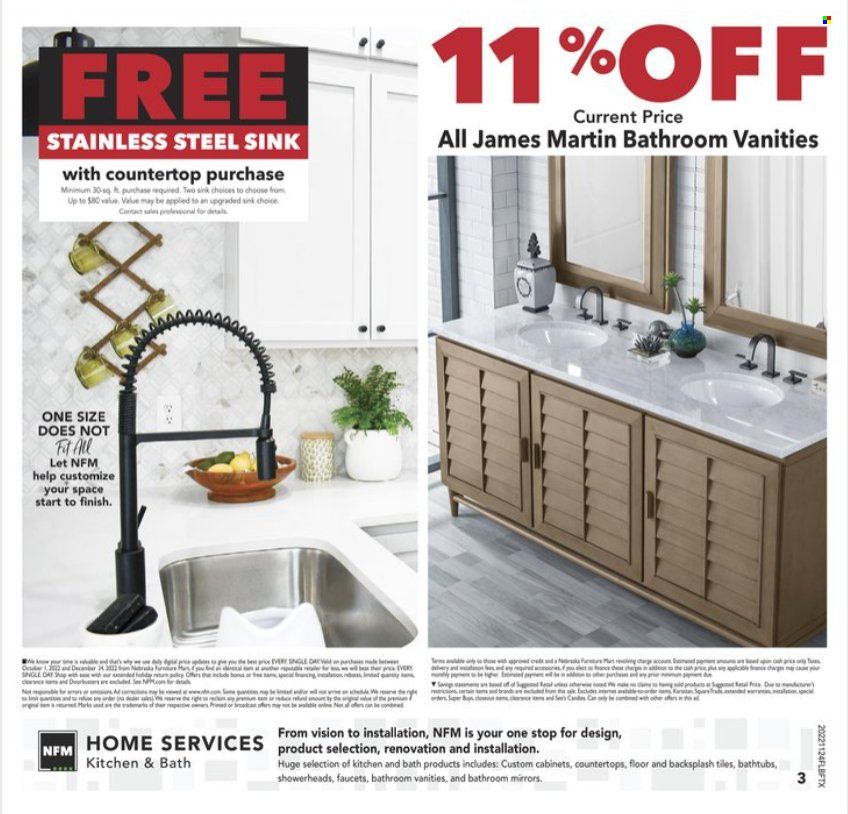 Nebraska Furniture Mart (IA, KS, NE, TX) Weekly Ad Flyer Specials November 25 to November 29, 2022