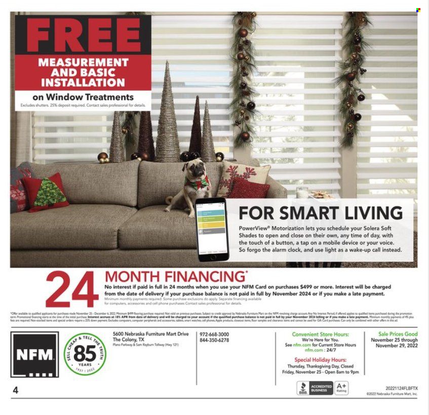 Nebraska Furniture Mart (IA, KS, NE, TX) Weekly Ad Flyer Specials November 25 to November 29, 2022