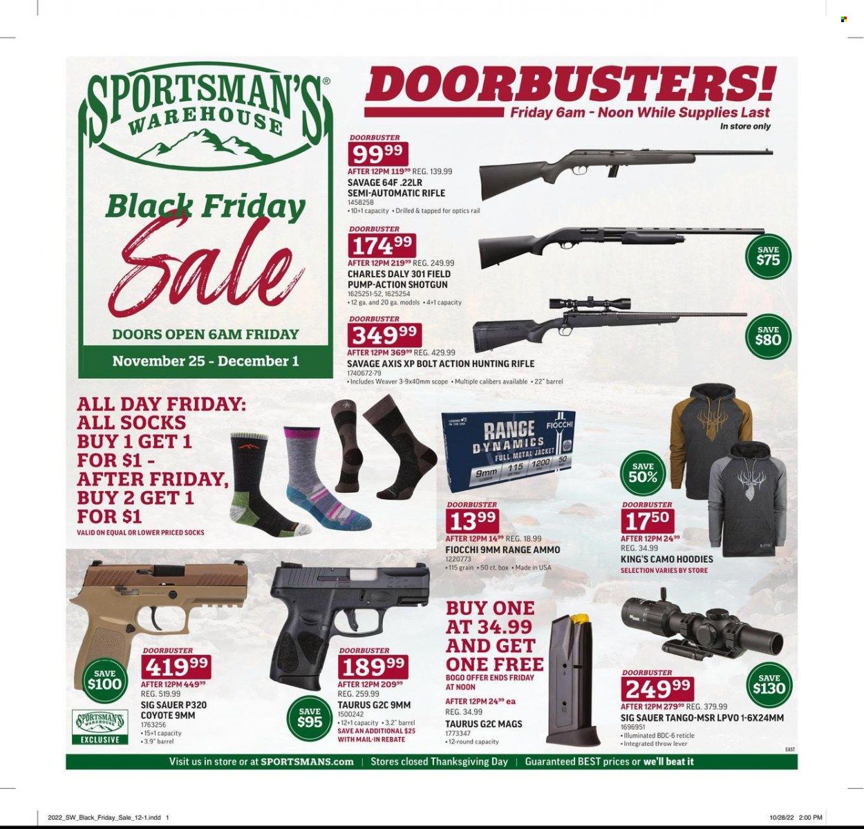 Sportsman's Warehouse Weekly Ad Flyer Specials November 25 to December 1, 2022
